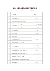2018年度中国人事考试网专业技术人员资格考试工作计划