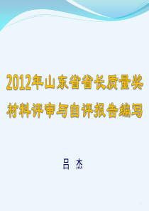 山东省省长质量奖材料评审与自评报告编写