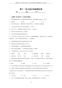 人教版化学九年级下册第11单元盐化肥综合技能测试卷(带答案)