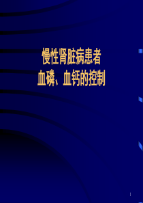 肾性骨病2_慢性肾脏病患者血磷、血钙的控制