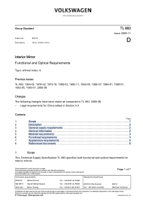 大众集团VW 内后视镜功能及光学要求标准2009版 TL883_EN_2009-11