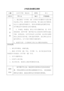 2015-2016上学期少先队活动记录表