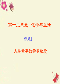 2016九年级化学下册 第12单元 课题1 人类重要的营养物质课件2 新人教版