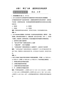 必修二 第五~七章 基因突变及其他变异 阶段质量检测