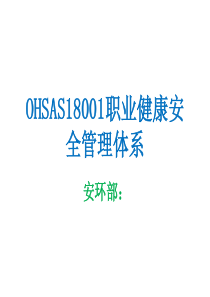 OHSAS18001职业健康安全管理体系