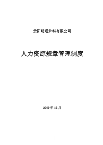 明通公司人力资源规章管理制度2009(修改)