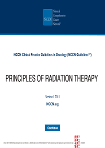 NCCN2011版之放疗原则(PRINCIPLES-OF-RADIATION-THERAPY)