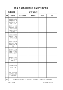 驻地安全检查表