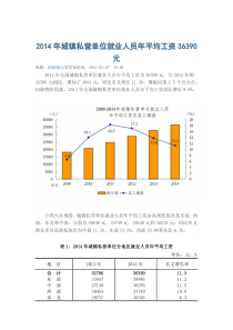 2014年城镇私营单位就业人员年平均工资36390元