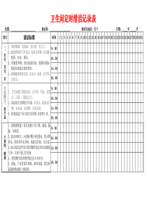 卫生间定时清洁记录表