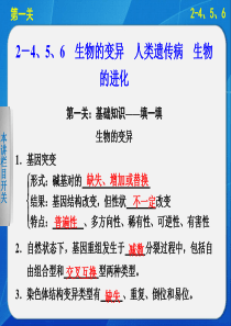 2014步步高师用第二篇 2-4、5、6生物的变异 人类遗传病 生物的进化