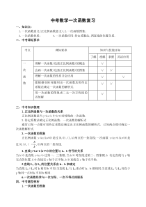 中考数学一次函数复习