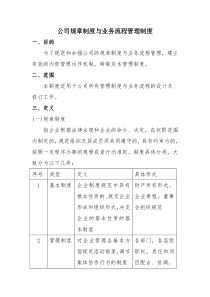 公司规章制度与业务流程管理制度