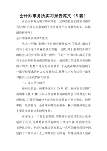 会计师事务所实习报告范文(5篇)