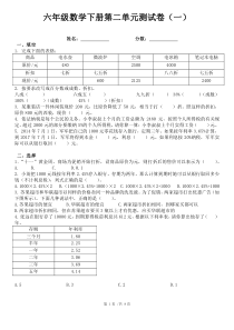 新人教版六年级下册数学第二单元--百分数测试卷(共四套)