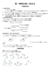 高一物理必修2知识点全总结