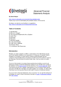 Advanced Financial Statements Analysis