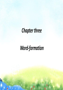 chapter 3  word-formation