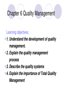 Chapter 6 Quality Management