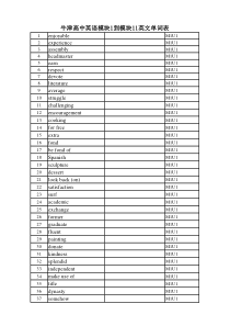 牛津高中英语模块一到十一中文词汇默写表