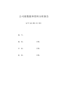 TS16949体系公司级数据和资料分析报告框架