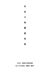 企业工资管理系统可行性研究报告