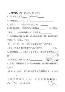 2020最新中考复习数学综合测试题