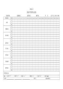 TS16949体系设备日常保养记录表