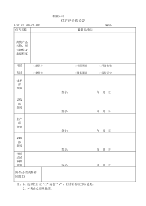 TS16949体系供方评价结论表