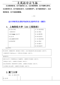 Btdriw会计学研究生录取考试科目及参考书目