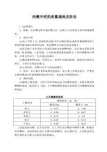 沟槽开挖的质量通病及防治