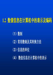 数字信息在计算机中的表示及编码