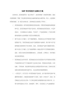 SAP项目制造行业解决方案