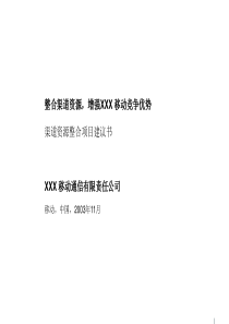 中国移动某省渠道资源整合建议书