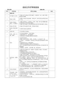 投标文件评审检查表