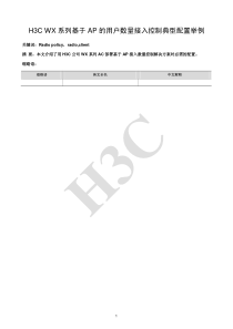 [B58新特性]H3C WX系列基于AP的用户数量接入控制的典型配置举例