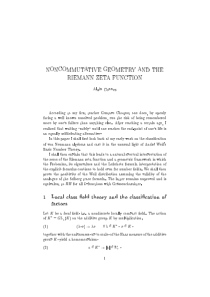 1Noncommutative Geometry and the Riemann Zeta Func