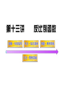 中考数学专题复习课件-----第十三讲反比例函数