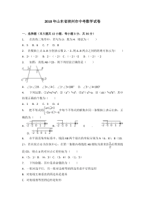 2018年山东省滨州市中考数学试卷及答案解析