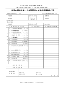 空调水系统安装（非金属管道）检验批质量验收记录