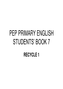 (人教PEP)六年级英语上册课件 Recycle1