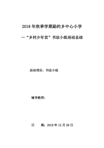 乡村少年宫书法兴趣活动总结