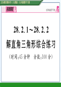 28.2.1~28.2.2  解直角三角形综合练习