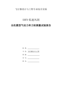 SHFD低速风洞全机测力实验报告