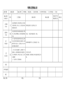 特殊过程确认记录表