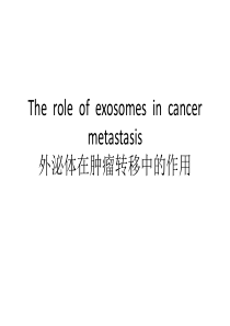 exosome 外泌体在肿瘤转移中的作用