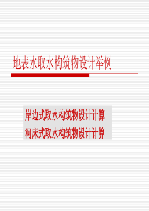 地表水取水构筑物举例