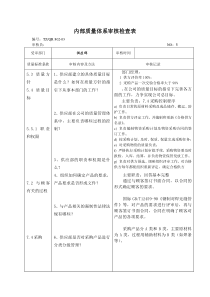 内部质量体系审核检查表 供应部