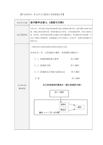 作业表单2：《直线与方程》单元学习主题设计及检验提示单