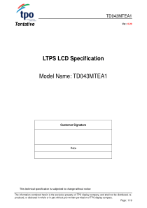 统宝-TD043MTEA1 product spec Ver0 20